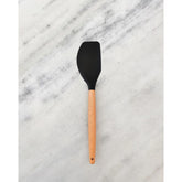 Espátula De Silicone Preto Com Cabo De Bambu Utensílio De Cozinha Espátula Reta Yoi